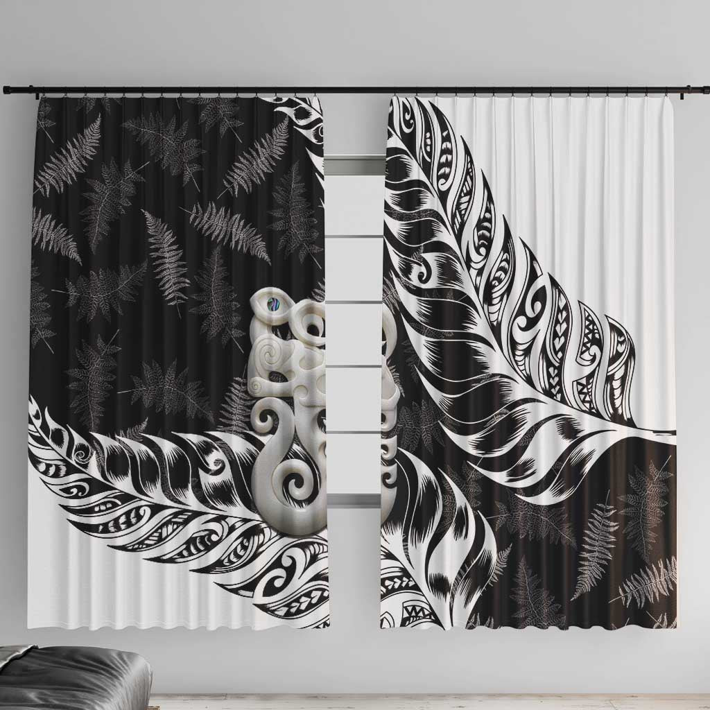 Aotearoa Manaia NZ Maori Silver Fern Window Curtain