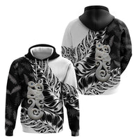 Aotearoa Manaia NZ Maori Silver Fern Zip Hoodie