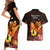 Gude Hi Hai Papua New Guinea Couples Matching Short Sleeve Bodycon Dress and Hawaiian Shirt Motuan PNG Raggiana Bird of Paradise Tropical Vibes LT14 - Polynesian Pride