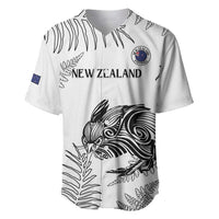 Custom New Zealand Kiwi Football Baseball Jersey Aotearoa Silver Fern LT14 White - Polynesian Pride