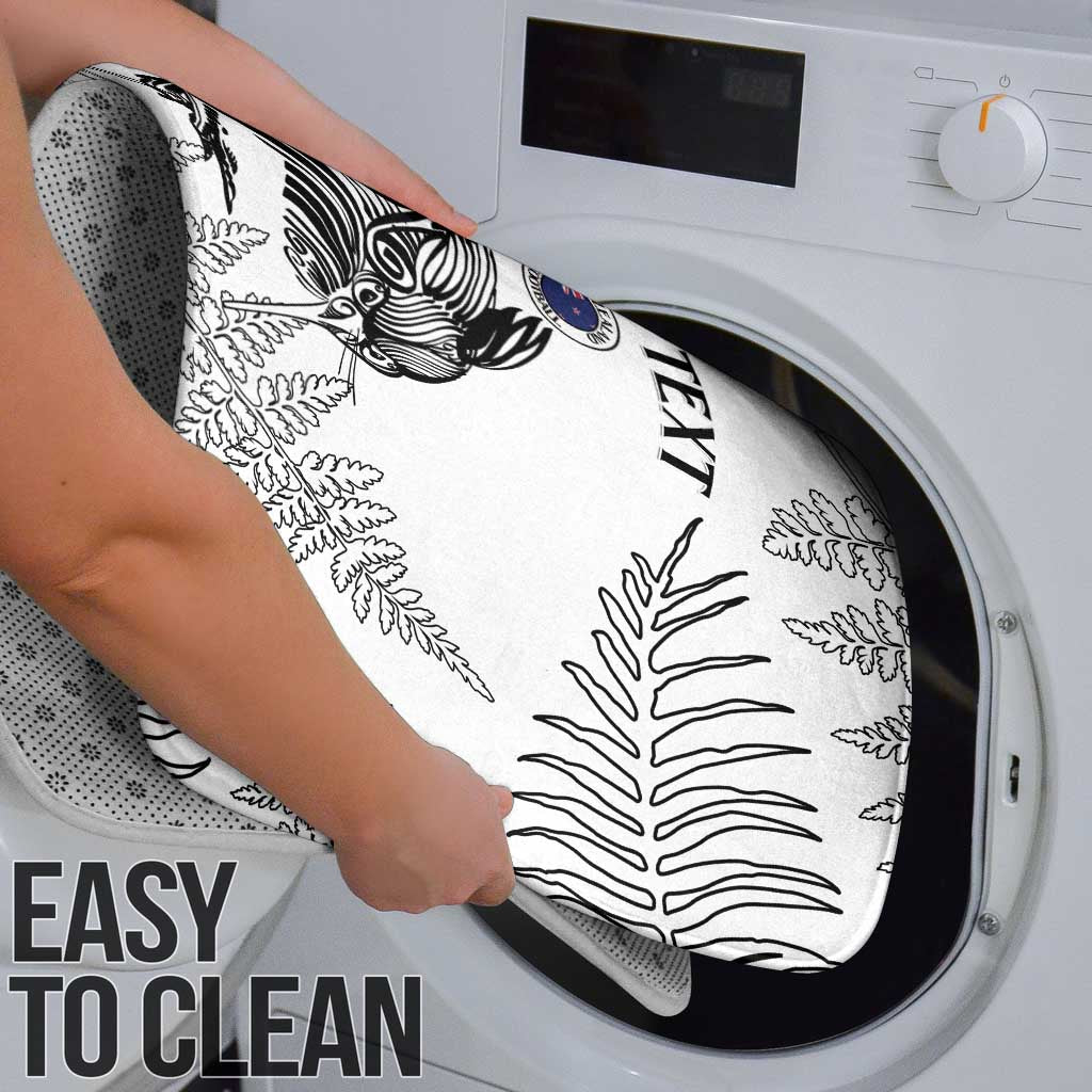 Custom New Zealand Kiwi Football Bathroom Set Aotearoa Silver Fern - Polynesian Pride