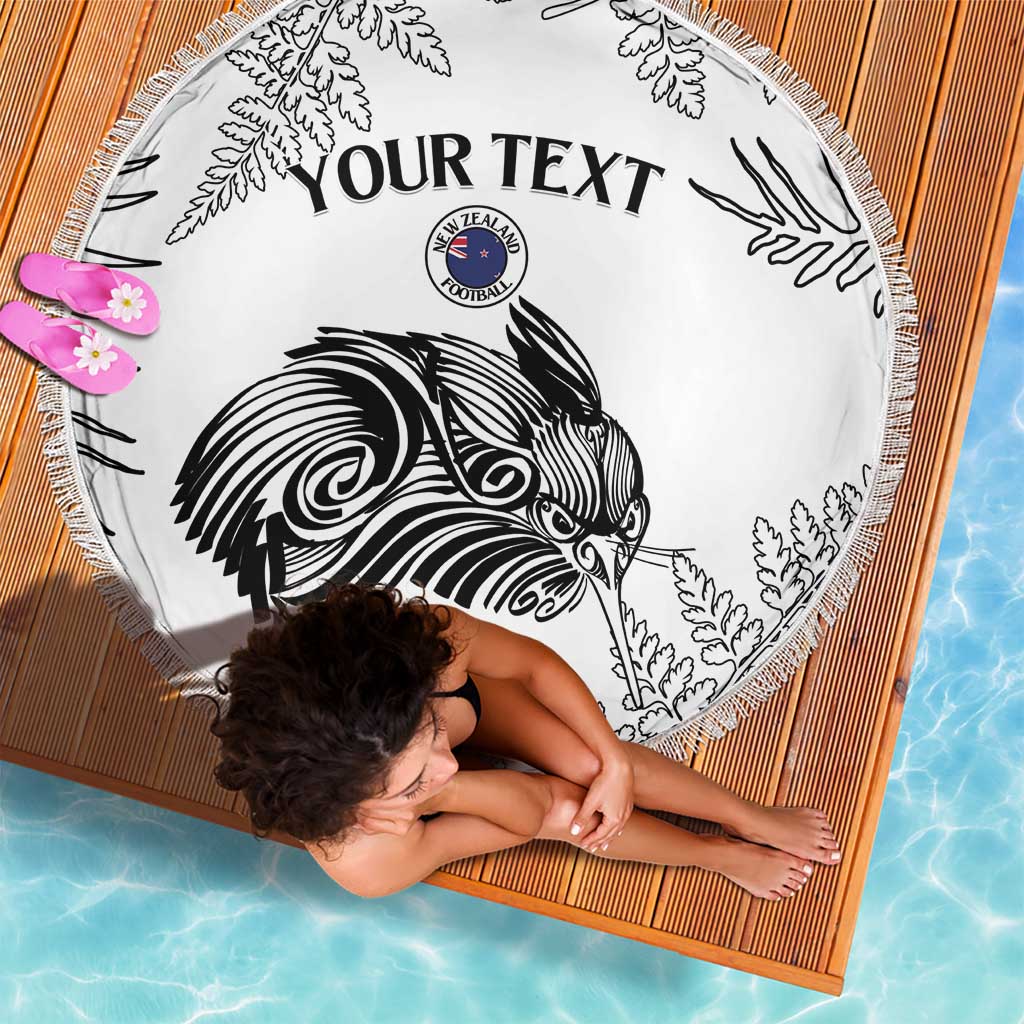 Custom New Zealand Kiwi Football Beach Blanket Aotearoa Silver Fern