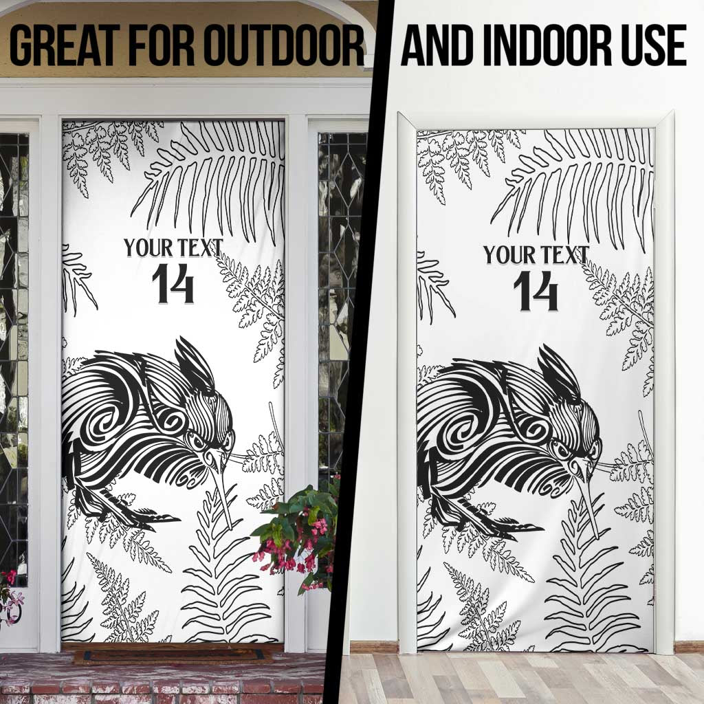Custom New Zealand Kiwi Football Door Cover Aotearoa Silver Fern - Polynesian Pride