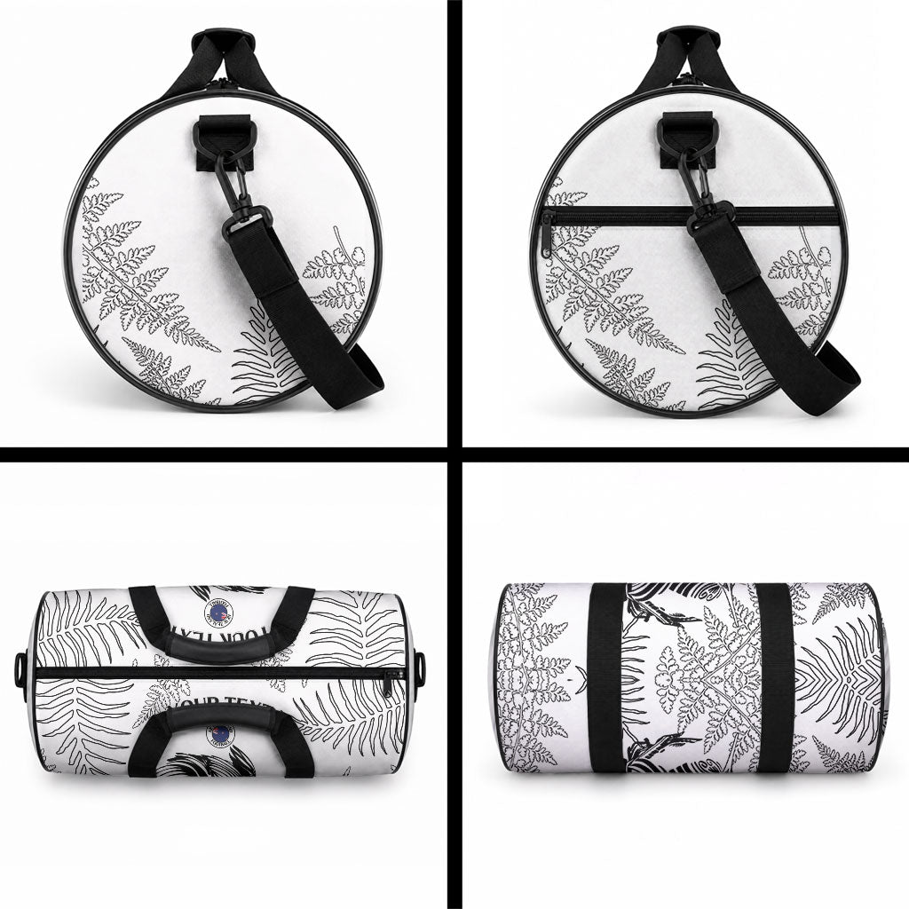 Custom New Zealand Kiwi Football Duffle Bag Aotearoa Silver Fern