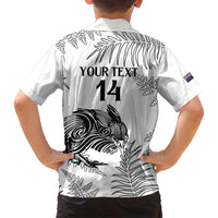 Custom New Zealand Kiwi Football Family Matching Long Sleeve Bodycon Dress and Hawaiian Shirt Aotearoa Silver Fern LT14 - Polynesian Pride