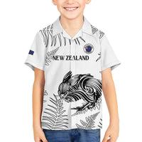 Custom New Zealand Kiwi Football Family Matching Off The Shoulder Long Sleeve Dress and Hawaiian Shirt Aotearoa Silver Fern