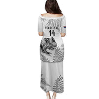 Custom New Zealand Kiwi Football Family Matching Puletasi and Hawaiian Shirt Aotearoa Silver Fern LT14 - Polynesian Pride