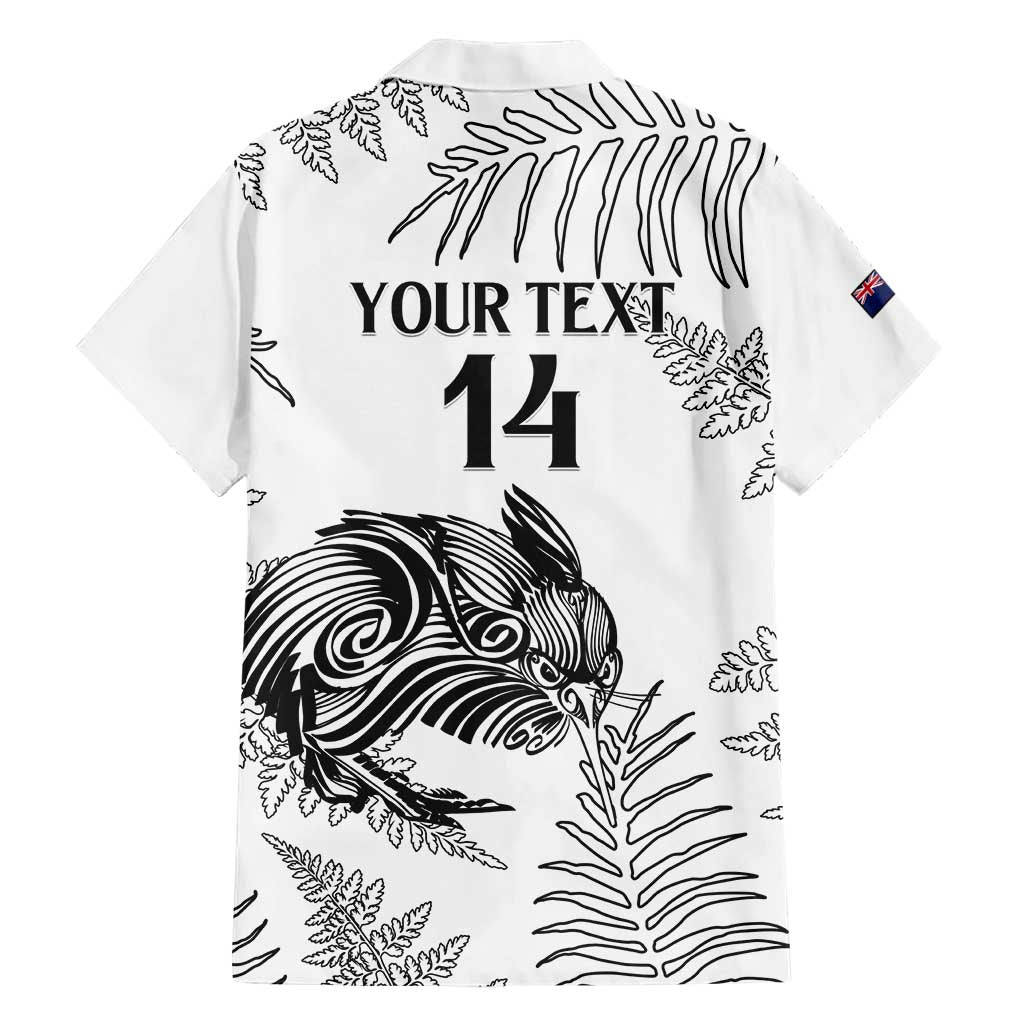 Custom New Zealand Kiwi Football Family Matching Short Sleeve Bodycon Dress and Hawaiian Shirt Aotearoa Silver Fern LT14 - Polynesian Pride