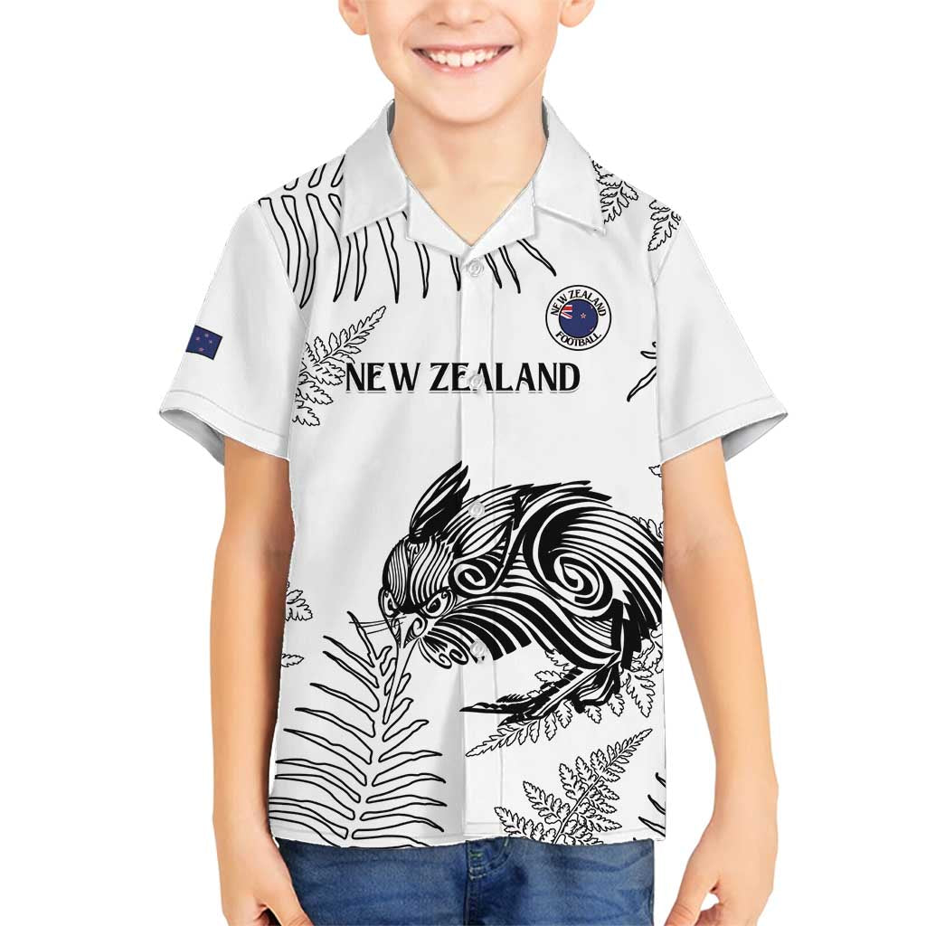 Custom New Zealand Kiwi Football Family Matching Summer Maxi Dress and Hawaiian Shirt Aotearoa Silver Fern LT14 Son's Shirt White - Polynesian Pride