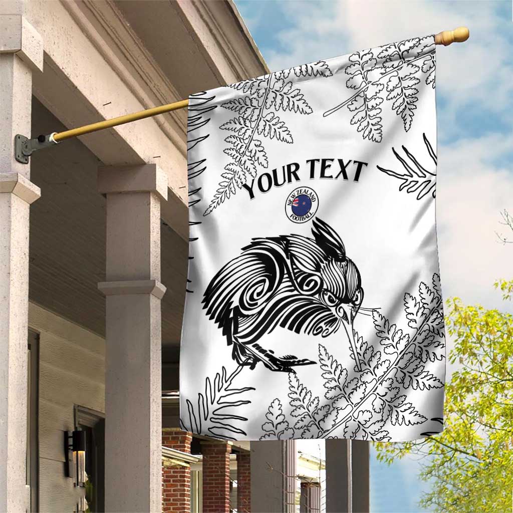Custom New Zealand Kiwi Football Garden Flag Aotearoa Silver Fern LT14 House Flag White - Polynesian Pride