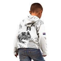 Custom New Zealand Kiwi Football Kid Hoodie Aotearoa Silver Fern