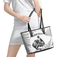 Custom New Zealand Kiwi Football Leather Tote Bag Aotearoa Silver Fern LT14 - Polynesian Pride