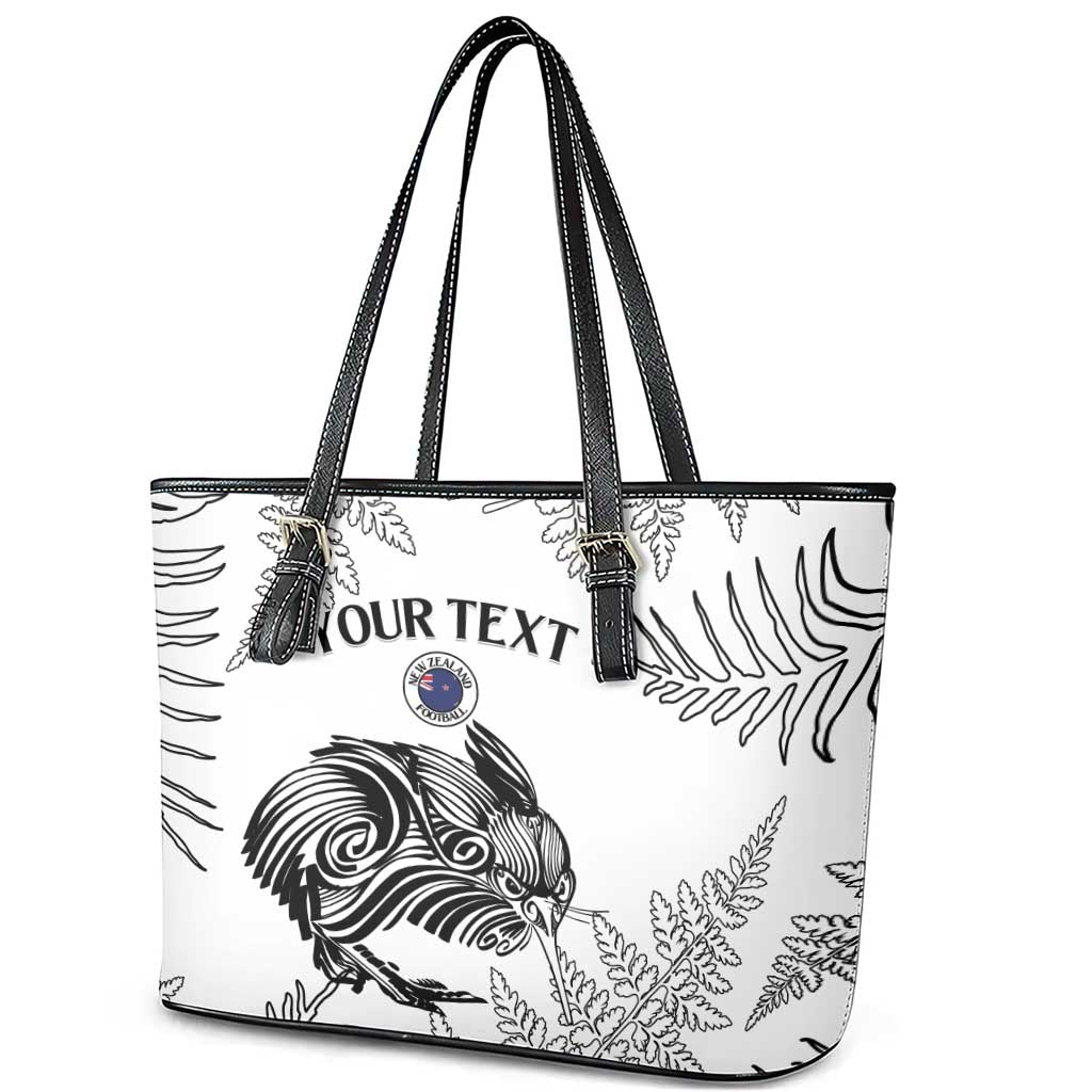 Custom New Zealand Kiwi Football Leather Tote Bag Aotearoa Silver Fern LT14 - Polynesian Pride