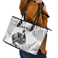 Custom New Zealand Kiwi Football Leather Tote Bag Aotearoa Silver Fern LT14 - Polynesian Pride