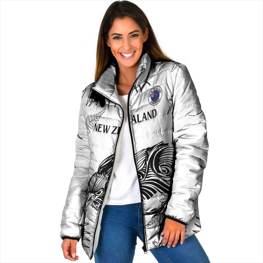 Custom New Zealand Kiwi Football Padded Jacket Aotearoa Silver Fern - Polynesian Pride