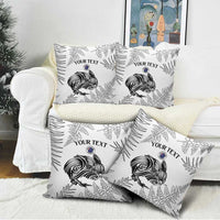 Custom New Zealand Kiwi Football Pillow Cover Aotearoa Silver Fern LT14 - Polynesian Pride