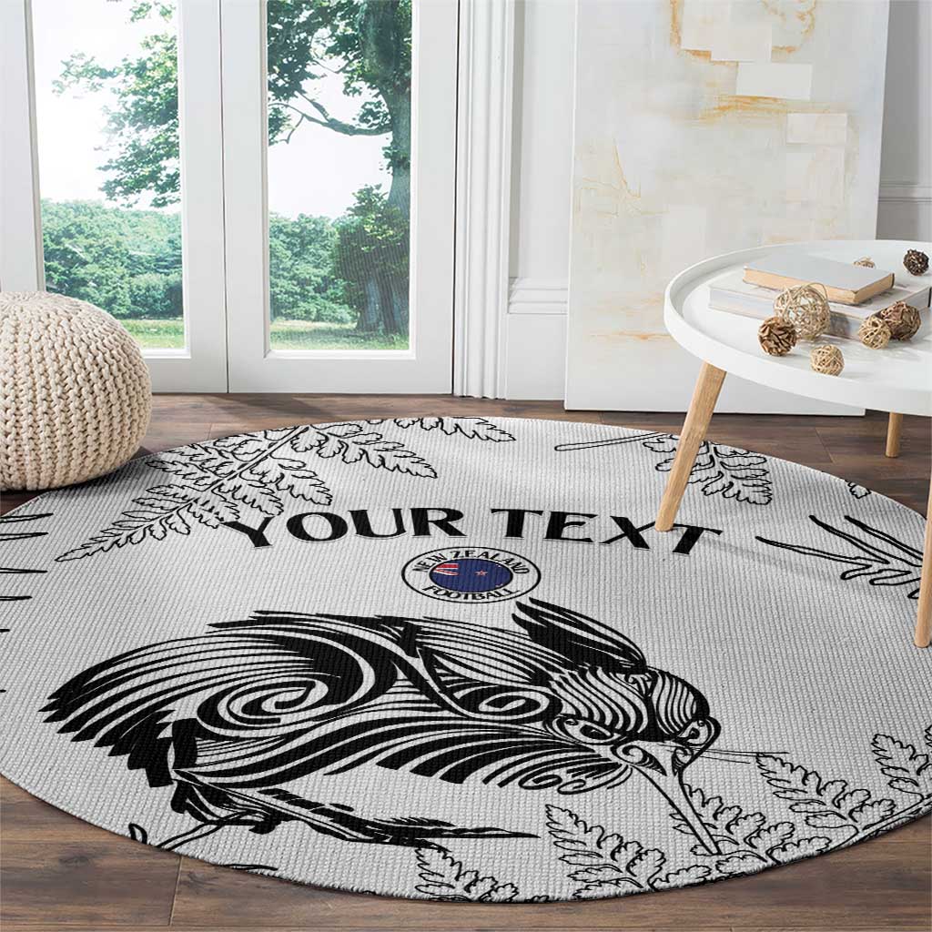 Custom New Zealand Kiwi Football Round Carpet Aotearoa Silver Fern LT14 - Polynesian Pride
