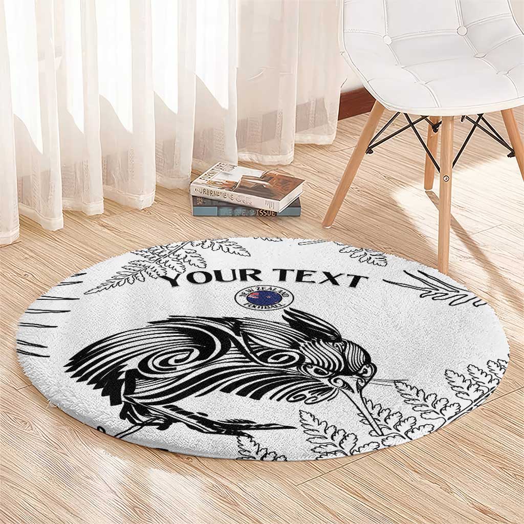 Custom New Zealand Kiwi Football Round Carpet Aotearoa Silver Fern LT14 - Polynesian Pride