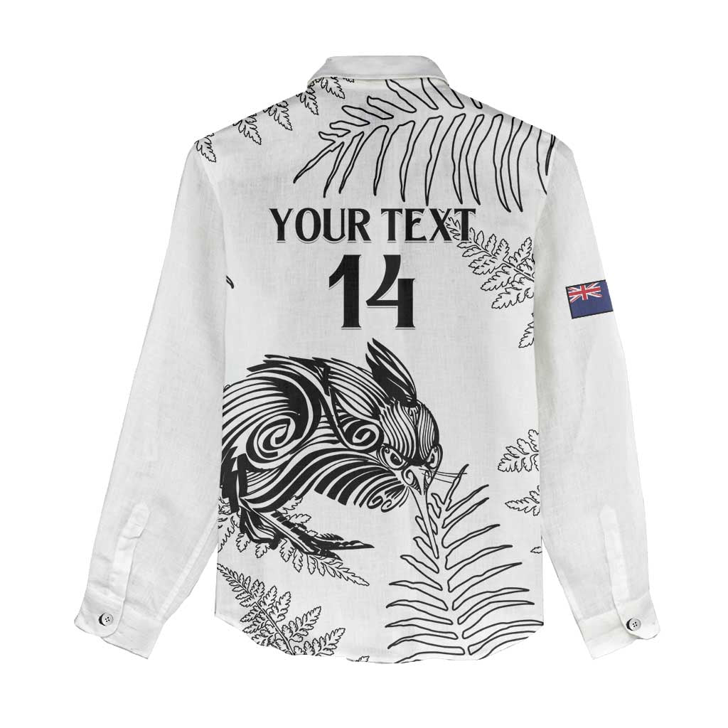 Custom New Zealand Kiwi Football Women Casual Shirt Aotearoa Silver Fern LT14 - Polynesian Pride