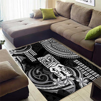 Hawaii Ku God Area Rug Kakau Mix Polynesian Tattoo