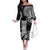 Hawaii Ku God Family Matching Off The Shoulder Long Sleeve Dress and Hawaiian Shirt Kakau Mix Polynesian Tattoo