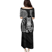 Hawaii Ku God Family Matching Puletasi and Hawaiian Shirt Kakau Mix Polynesian Tattoo