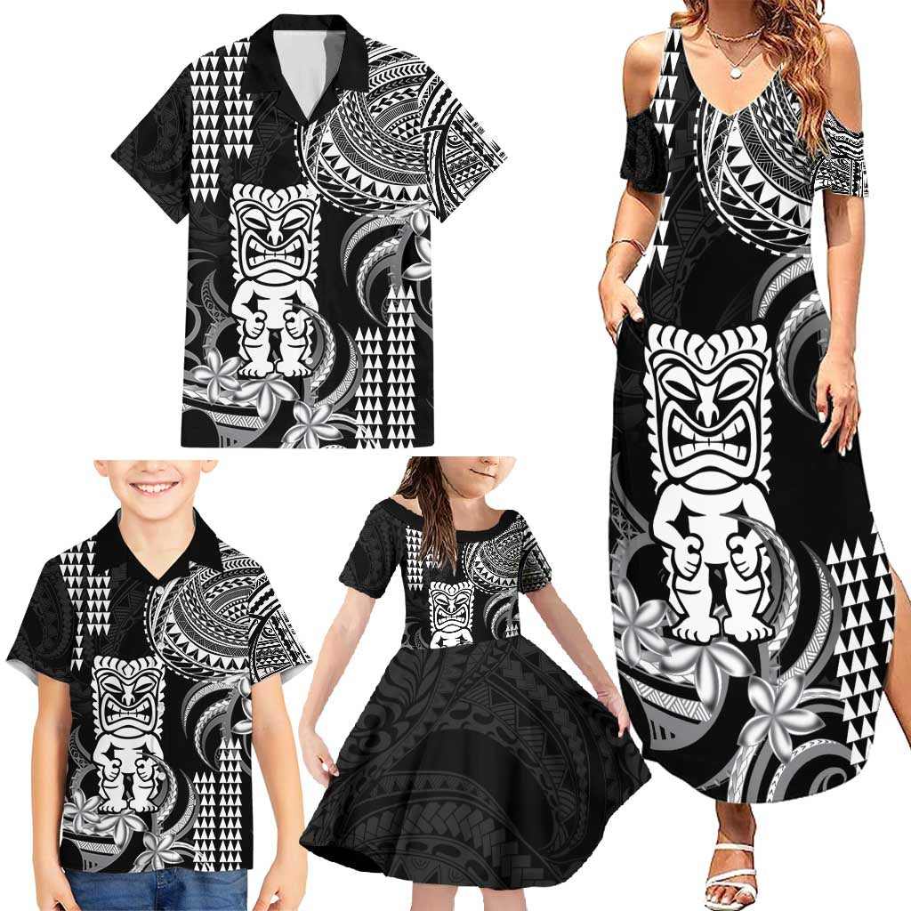 Hawaii Ku God Family Matching Summer Maxi Dress and Hawaiian Shirt Kakau Mix Polynesian Tattoo