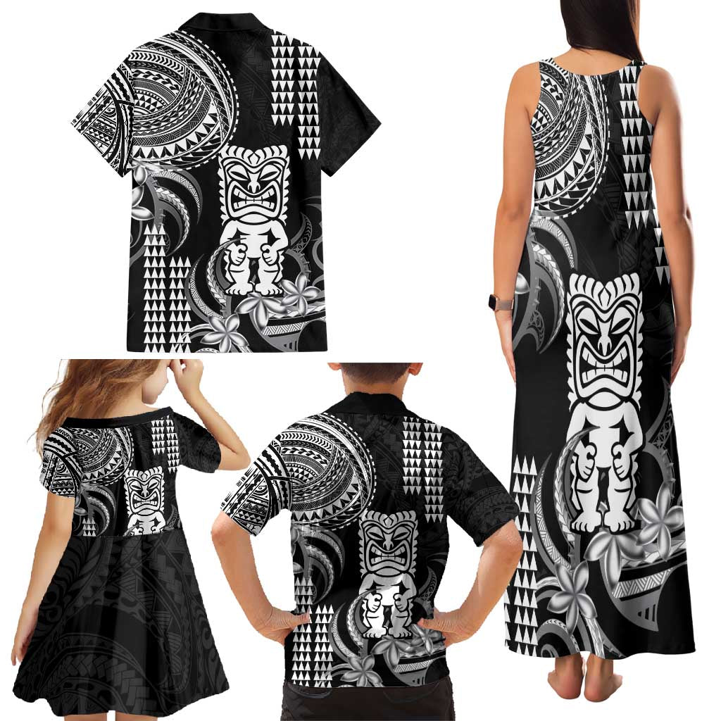 Hawaii Ku God Family Matching Tank Maxi Dress and Hawaiian Shirt Kakau Mix Polynesian Tattoo