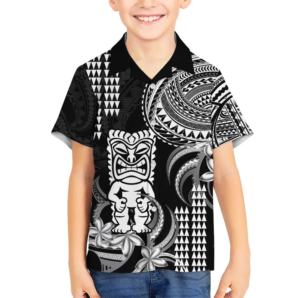 Hawaii Ku God Kid Hawaiian Shirt Kakau Mix Polynesian Tattoo