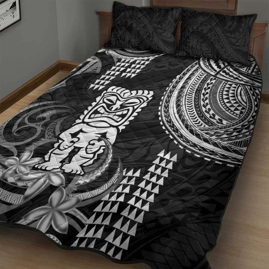 Hawaii Ku God Quilt Bed Set Kakau Mix Polynesian Tattoo
