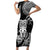 Hawaii Ku God Short Sleeve Bodycon Dress Kakau Mix Polynesian Tattoo