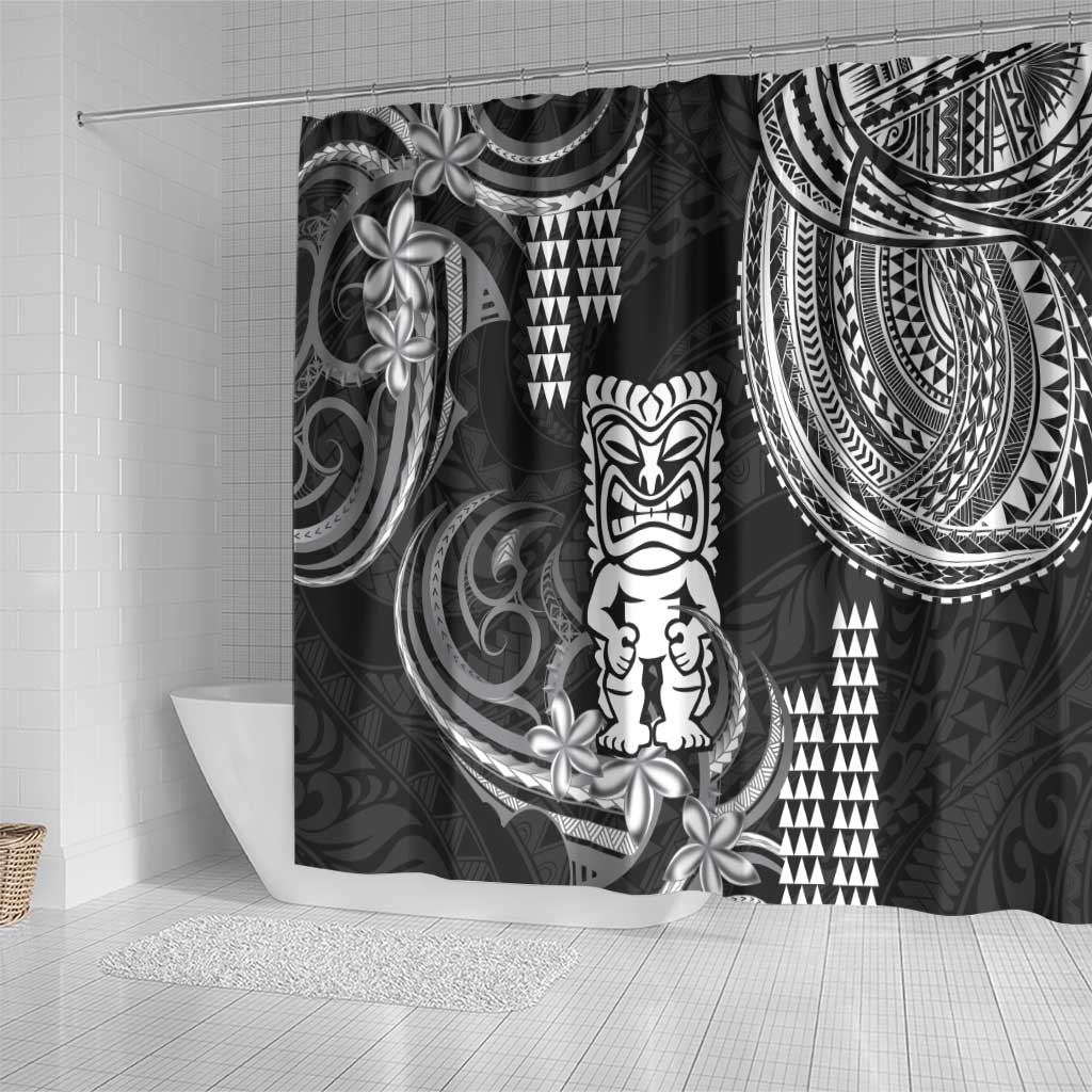 Hawaii Ku God Shower Curtain Kakau Mix Polynesian Tattoo