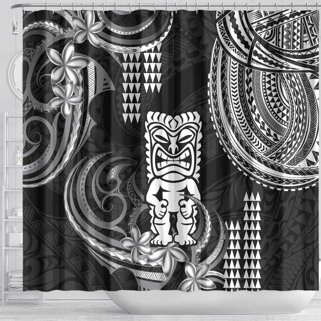Hawaii Ku God Shower Curtain Kakau Mix Polynesian Tattoo