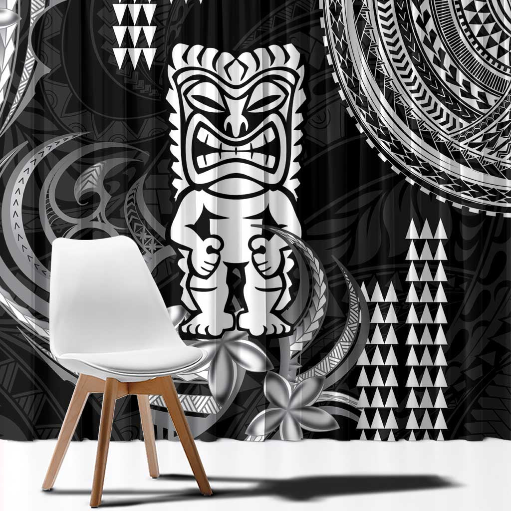 Hawaii Ku God Window Curtain Kakau Mix Polynesian Tattoo