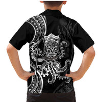 Black Hawaii Kanaloa God Family Matching Mermaid Dress and Hawaiian Shirt Hawaiian Octopus LT14 - Polynesian Pride