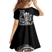 Black Hawaii Kanaloa God Family Matching Mermaid Dress and Hawaiian Shirt Hawaiian Octopus LT14 - Polynesian Pride