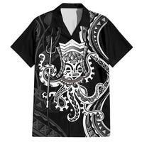 Black Hawaii Kanaloa God Family Matching Off Shoulder Maxi Dress and Hawaiian Shirt Hawaiian Octopus