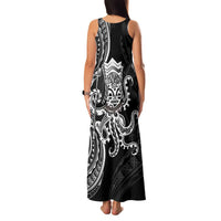 Black Hawaii Kanaloa God Family Matching Tank Maxi Dress and Hawaiian Shirt Hawaiian Octopus LT14 - Polynesian Pride