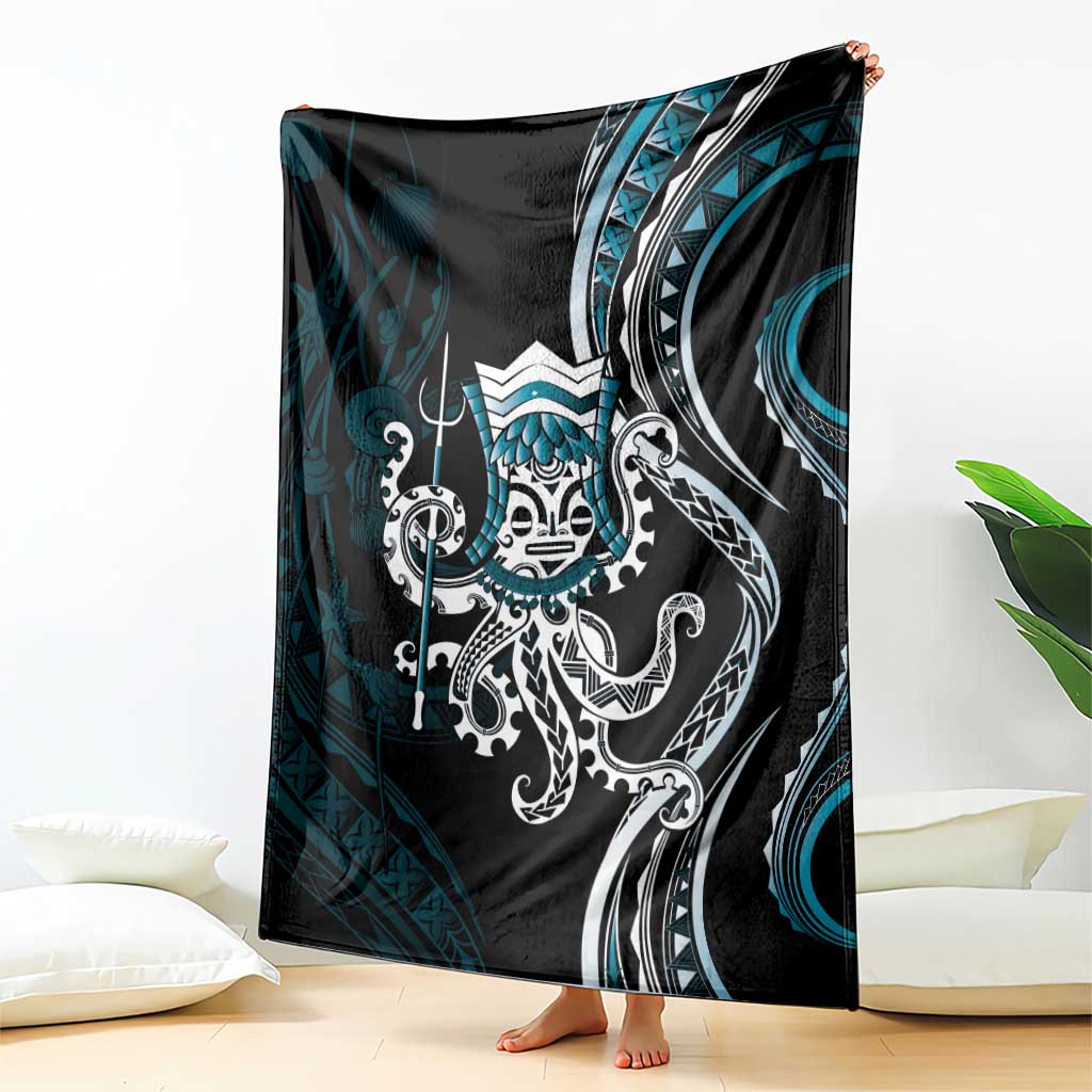 Turquoise Hawaii Kanaloa God Blanket Hawaiian Octopus