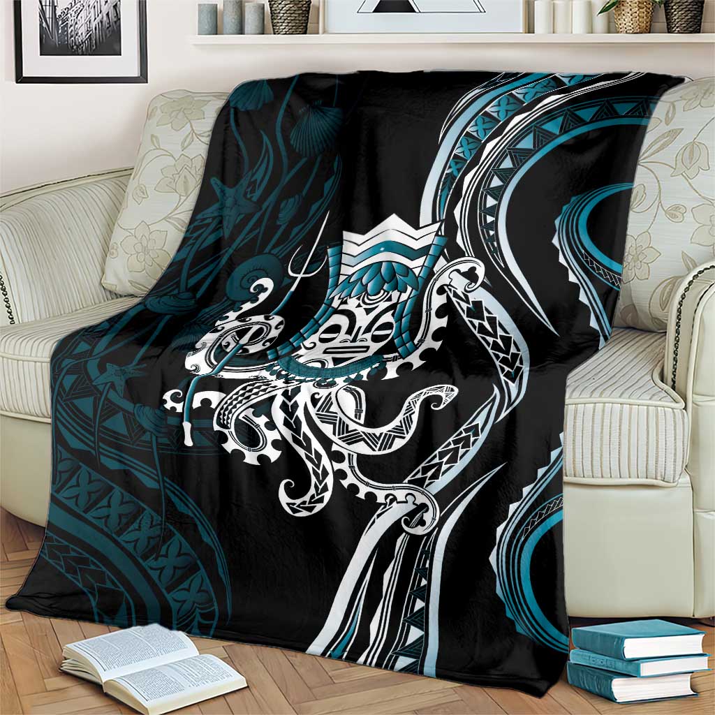 Turquoise Hawaii Kanaloa God Blanket Hawaiian Octopus