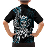 Turquoise Hawaii Kanaloa God Family Matching Mermaid Dress and Hawaiian Shirt Hawaiian Octopus LT14 - Polynesian Pride