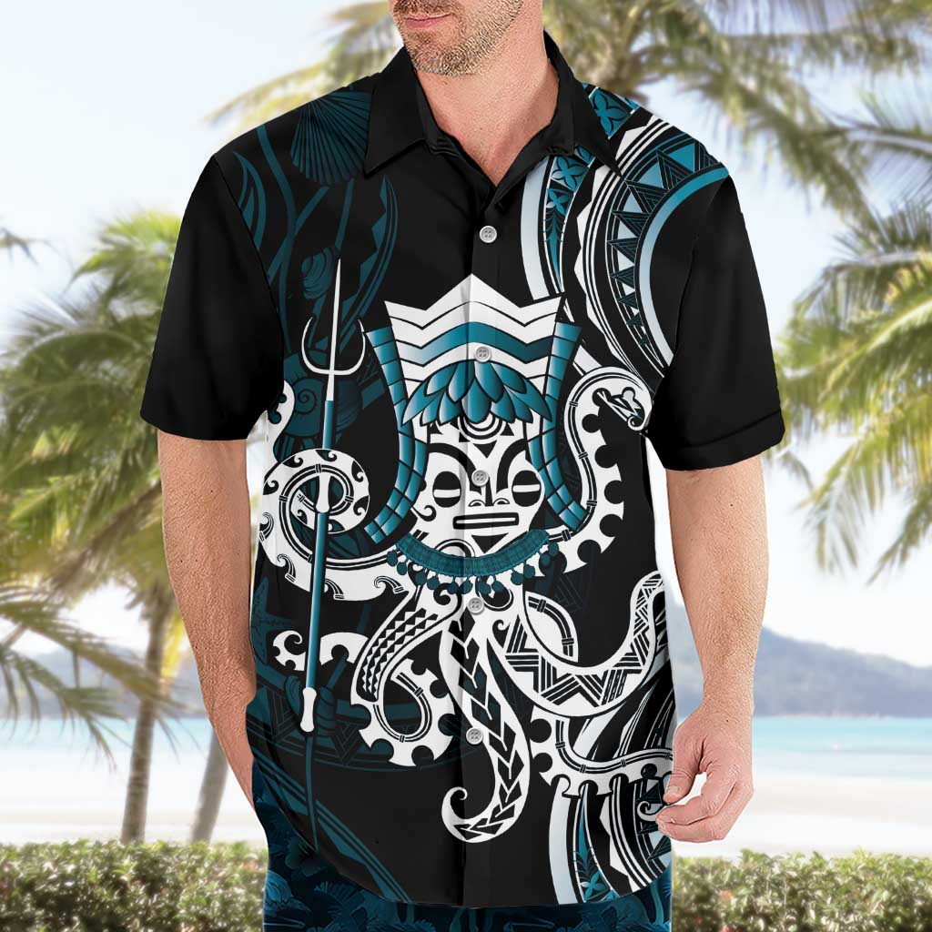 Turquoise Hawaii Kanaloa God Hawaiian Shirt Hawaiian Octopus