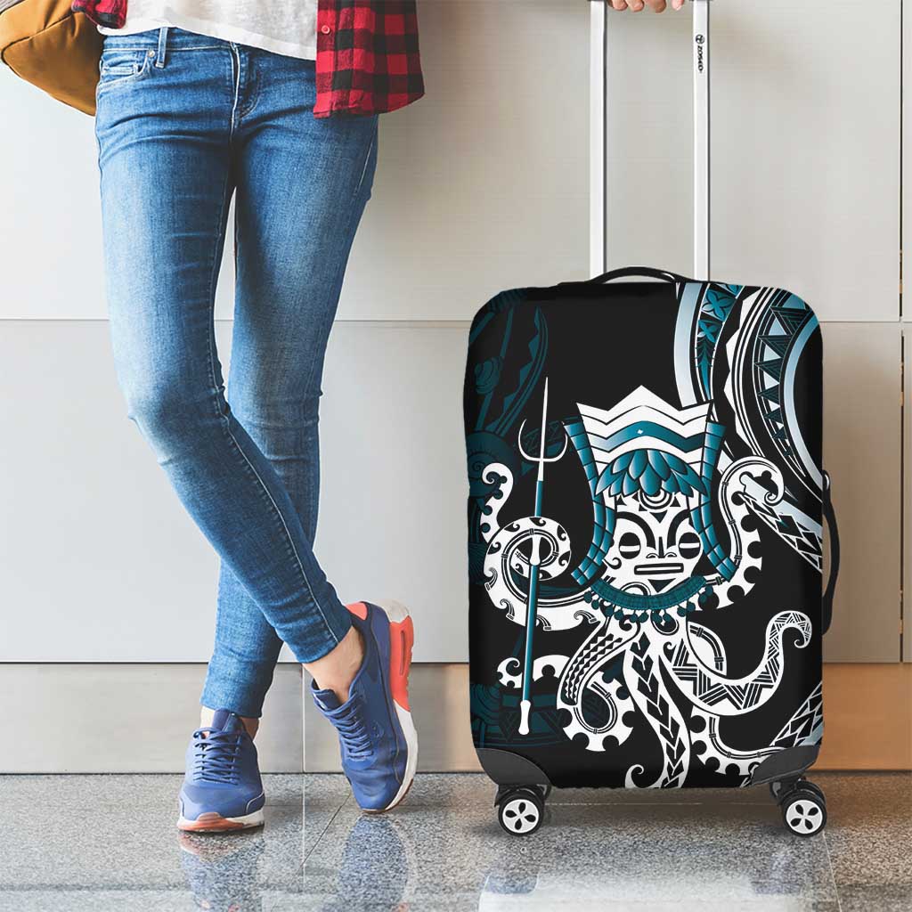 Turquoise Hawaii Kanaloa God Luggage Cover Hawaiian Octopus