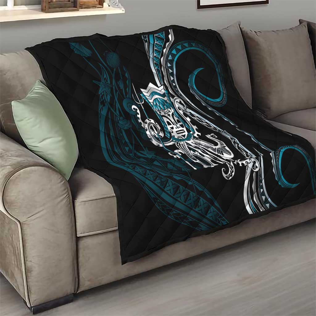 Turquoise Hawaii Kanaloa God Quilt Hawaiian Octopus