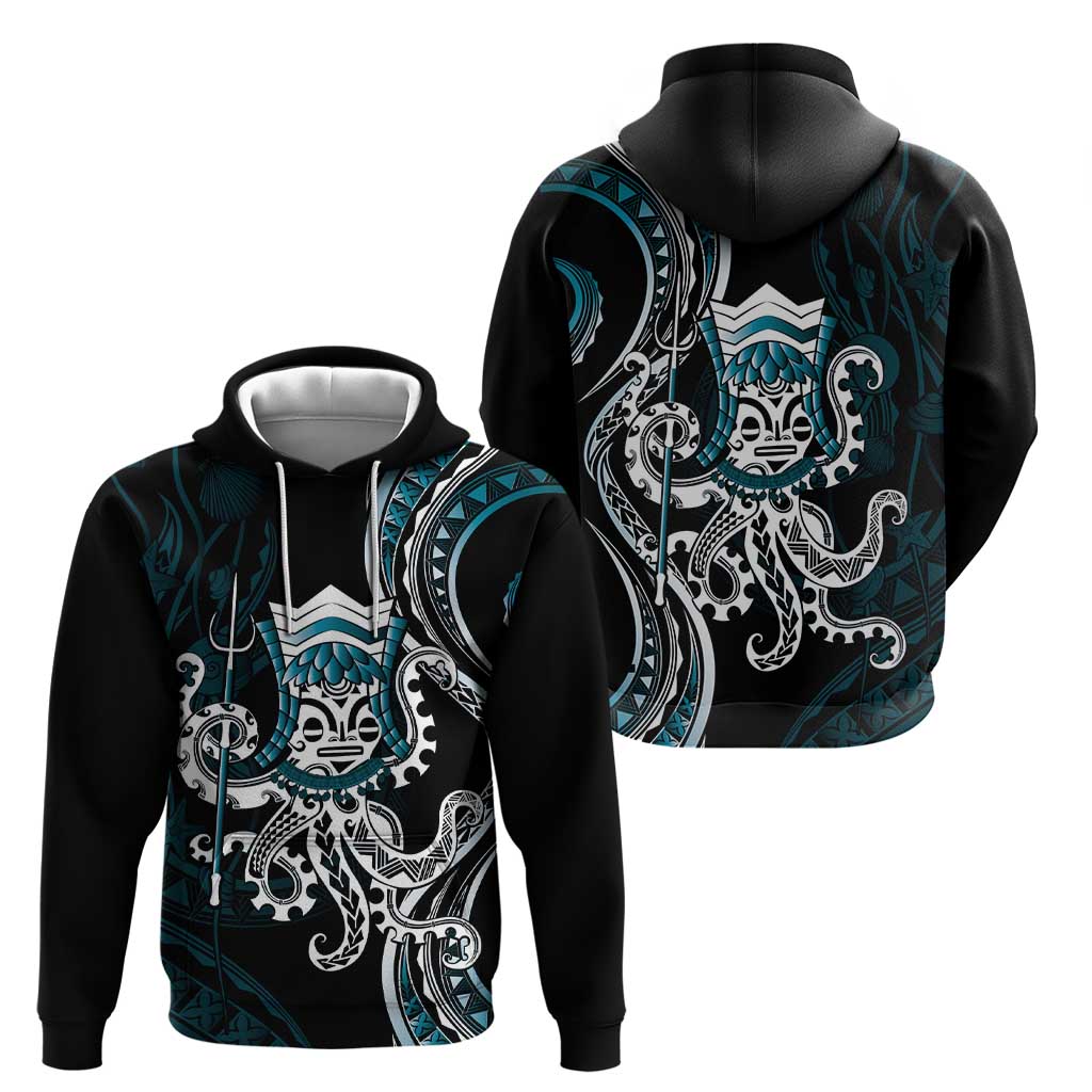 Turquoise Hawaii Kanaloa God Zip Hoodie Hawaiian Octopus