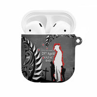 New Zealand ANZAC Day AirPods Case 25th April Silver Fern With Poppy - Polynesian Pride