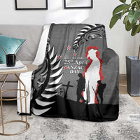 New Zealand ANZAC Day Blanket 25th April Silver Fern With Poppy