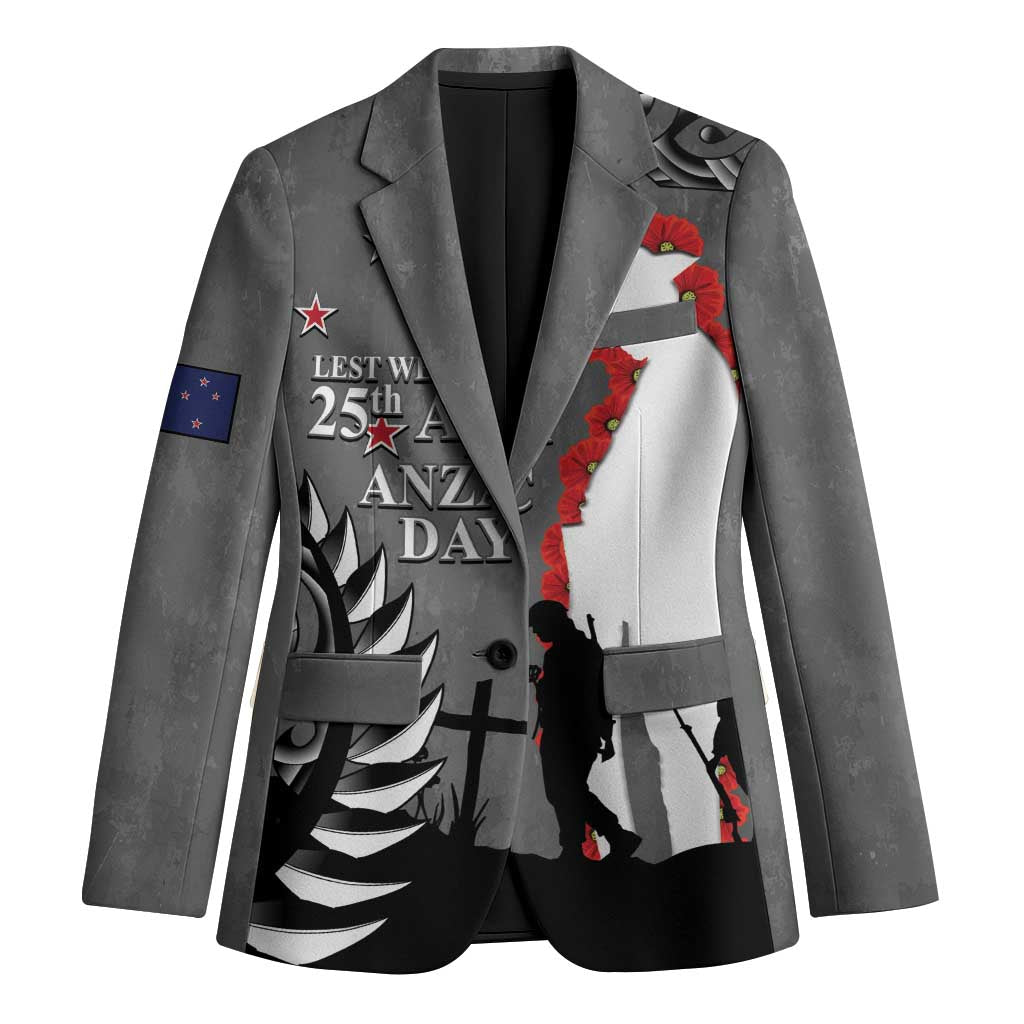 New Zealand ANZAC Day Blazer 25th April Silver Fern With Poppy - Polynesian Pride