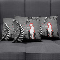 New Zealand ANZAC Day Pillow Cover 25th April Silver Fern With Poppy LT14 - Polynesian Pride