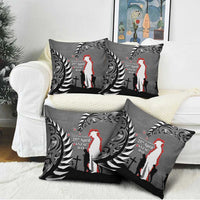 New Zealand ANZAC Day Pillow Cover 25th April Silver Fern With Poppy LT14 - Polynesian Pride